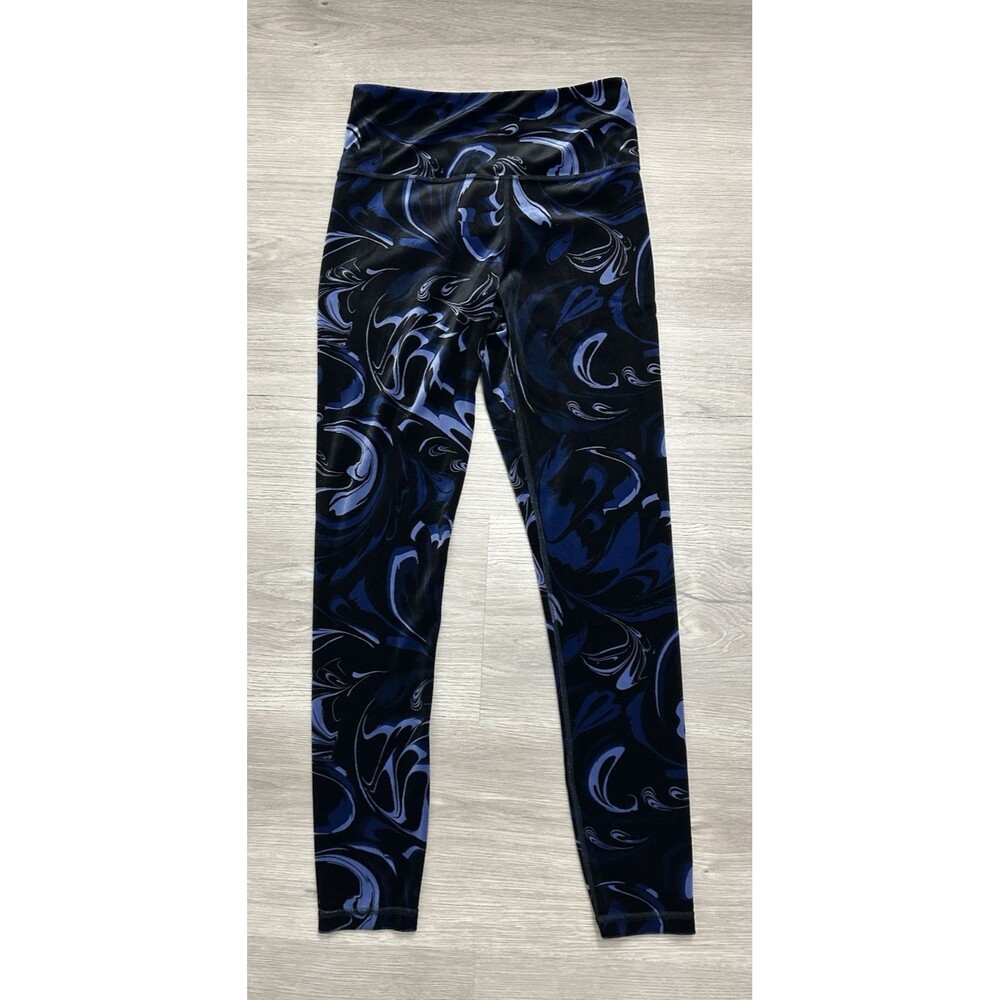 Athleta Women's Elation Velvet Tight Color Agate Paisley Black soft small